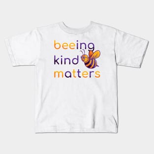 Being Kind Matters (purple and yellow) Kids T-Shirt